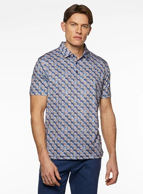 Floral Pattern Performance Polo