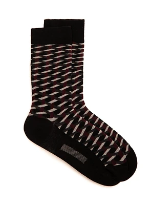 Multi Print Black Socks