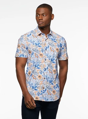 Garden Print Stretch Shirt