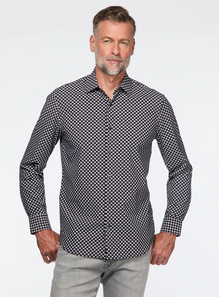 Chemise extensible à motif d'éventails