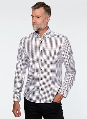 Cube Print Stretch Shirt