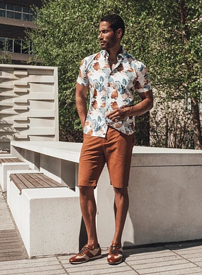 Chemise en popeline à imprimé de fougère