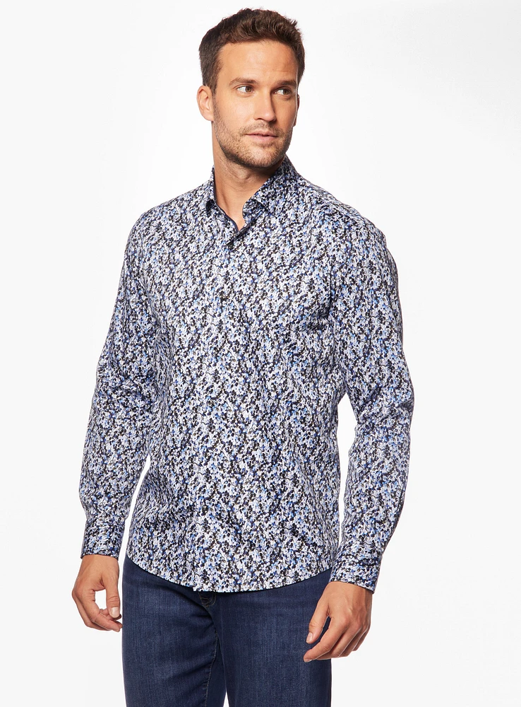 Chemise satinée à imprimé de gouttes d'eau