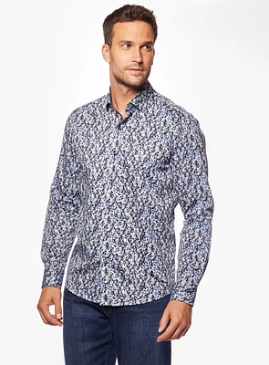 Water Drop Print Sateen Shirt