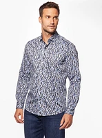 Chemise satinée à imprimé de gouttes d'eau