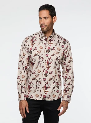 Tulip Print Beige Shirt