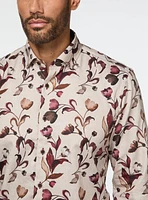 Tulip Print Beige Shirt