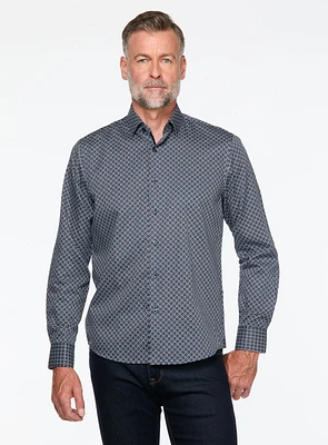 Buttons Print Sateen Shirt