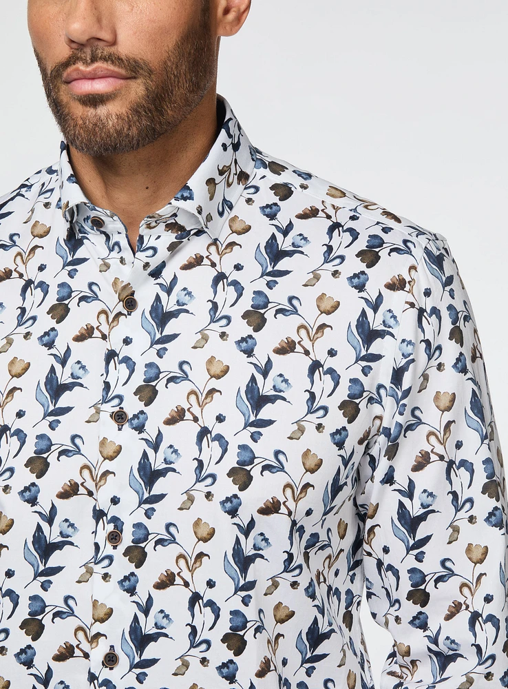 Tulip Print White Shirt