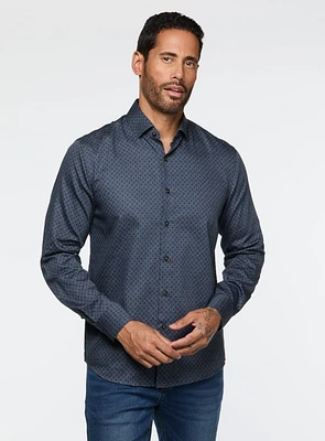 Chemise satinée à motif de bulles