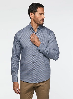 Chemise satinée à motif de feuilles
