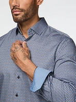 Chemise satinée à motif de feuilles