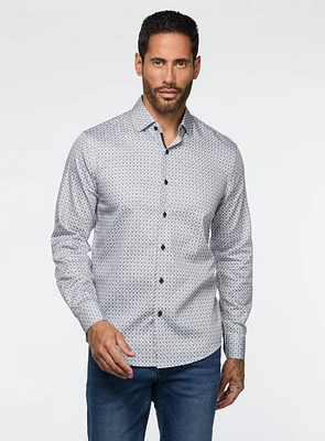 Chemise satinée à motif de bourgeons