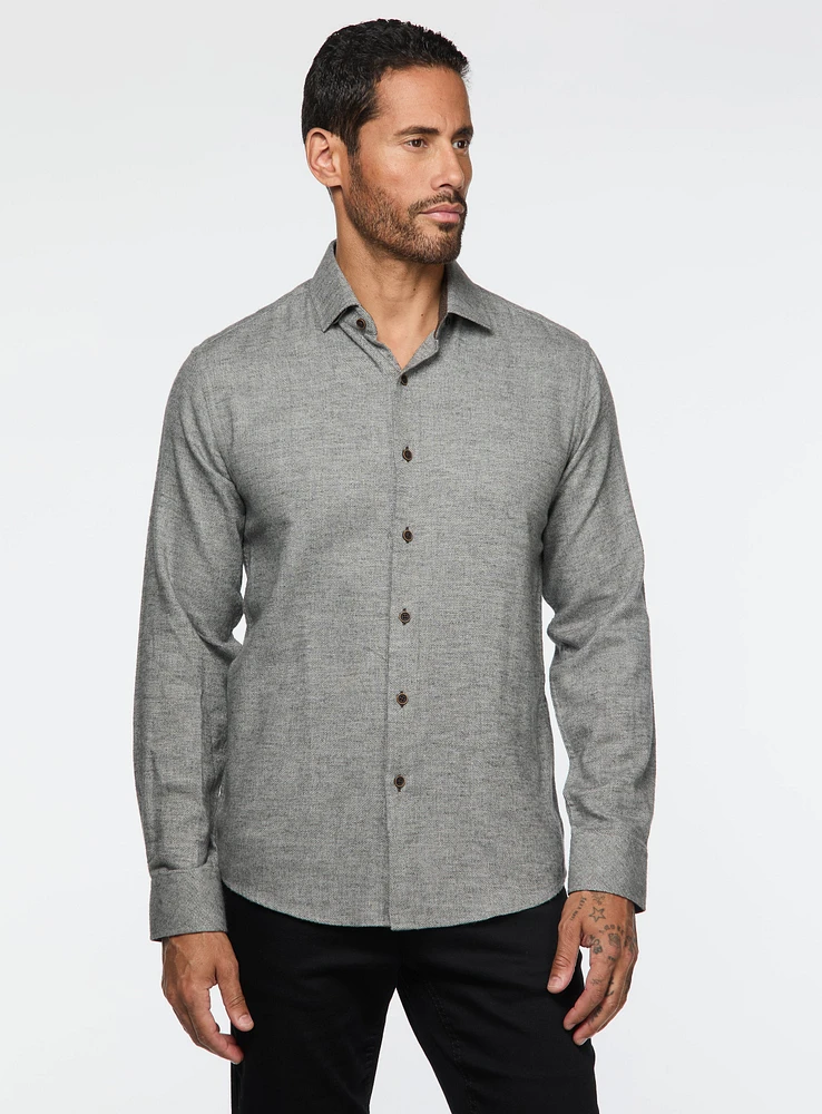 Chemise unie en flanelle brossée