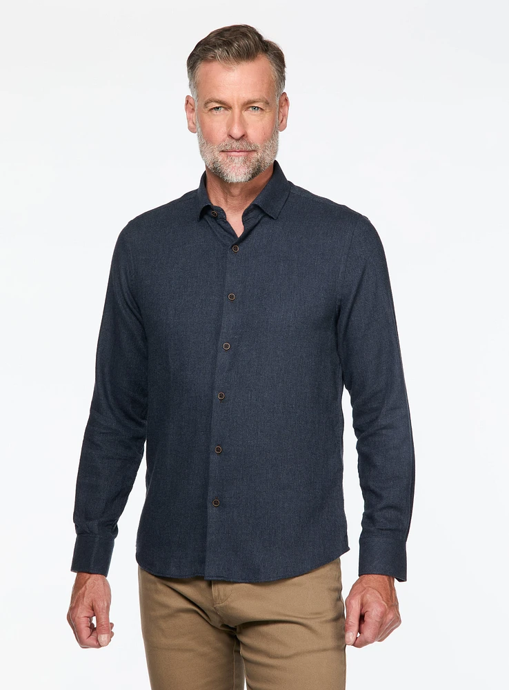 Solid Brushed Flannel Shirt