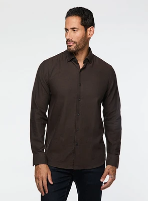 Brown Brushed Flannel Shirt