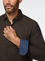 Brown Brushed Flannel Shirt