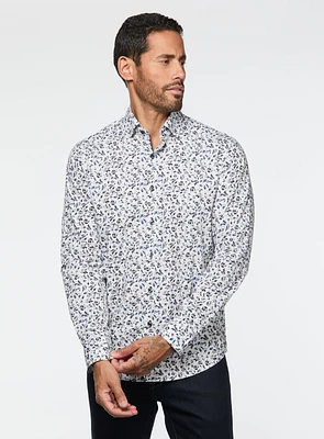 Chemise en popeline à motif floral