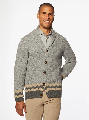 Zig Zag Shawl Collar Cardigan