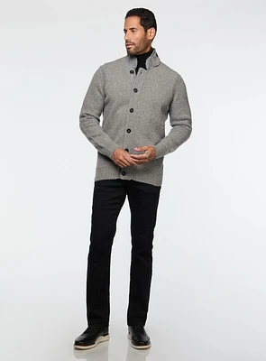 Cardigan gris à fermeture éclair