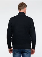 Navy Faux Suede Cardigan