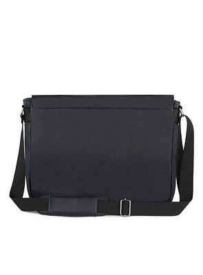 Leather 'Contrast' Messenger Bag