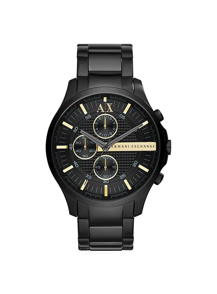 Montre chronographe en acier noir