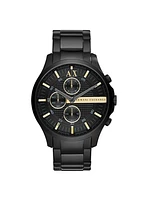 Montre chronographe en acier noir