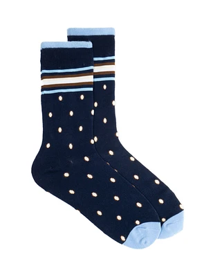 Chaussettes marines à pois