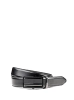 Black Textured Leather Belt