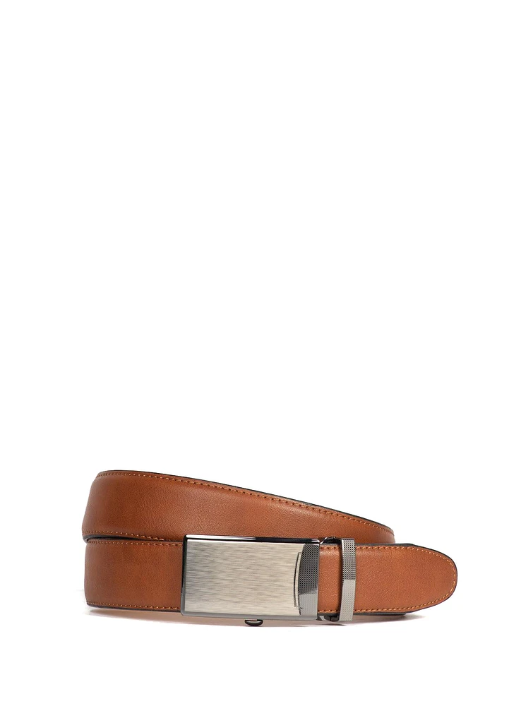 Ceinture habillée en cuir ocre