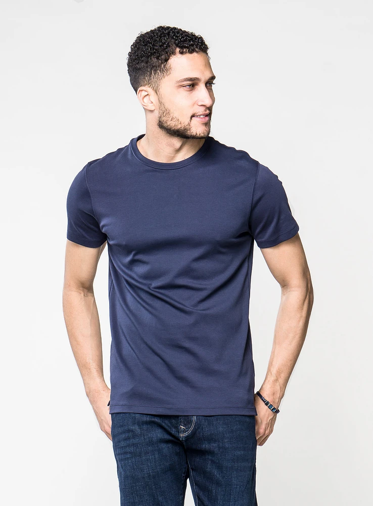 T-shirt col rond en coton pima