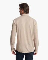 Long Sleeve Knit Twill Button Down