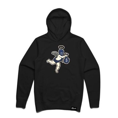 Navy Get Money Ski Mask Angel Chenille Patch Hoodie Big and Tall