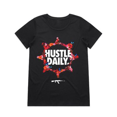 Hustle Rose Circle -Women's Tee