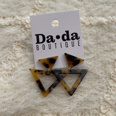 Triangle Tortoise Stud Earrings