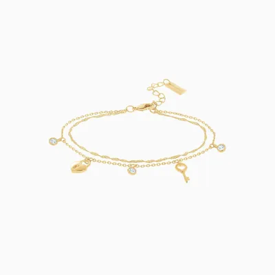 Key Double Chain Bracelet