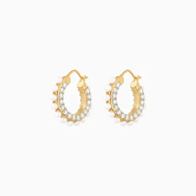 Fleur Pearl Hoop Earrings