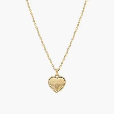 Textured Heart Pendant Necklace