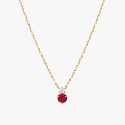 Deux Birthstone Necklace