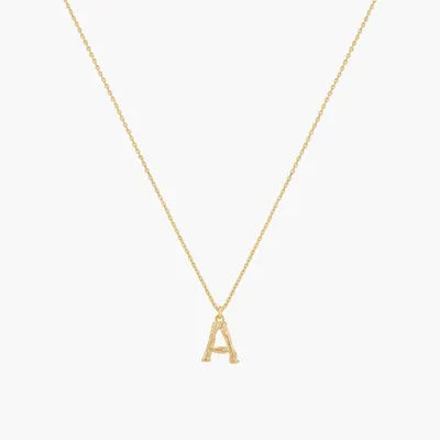 Textured Initial Necklace