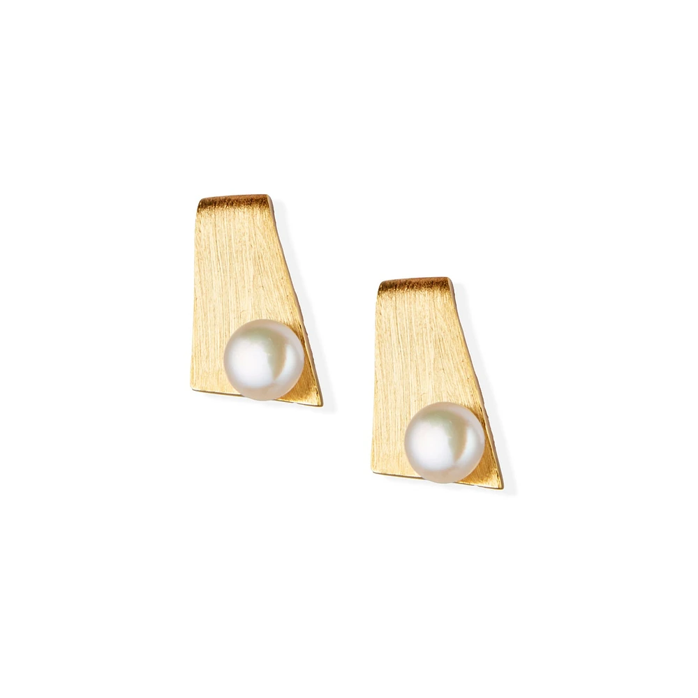 Golden Pearl Earrings