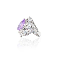 Ice Pear Amethyst Ring