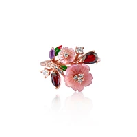 Floral Garnet Ring