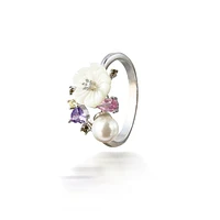 Floral Pearl Multi-Stone Ring
