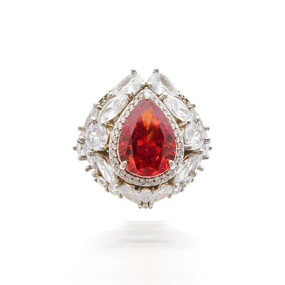 Garnet Pear Cut Ring