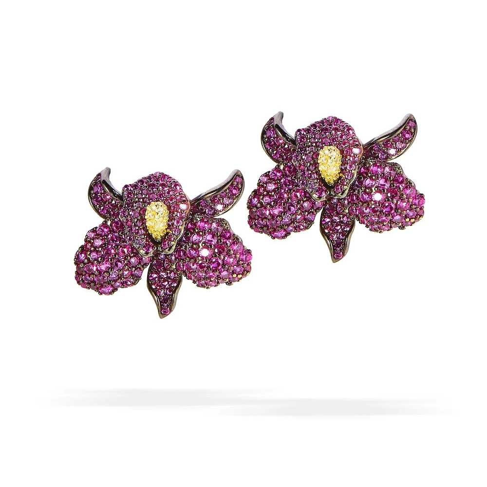 Ruby & Topaz Stud Earrings