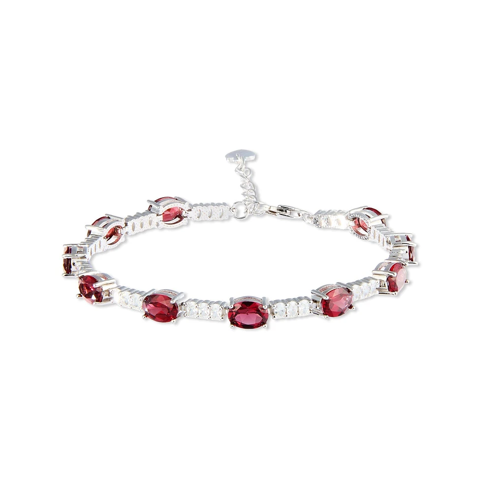 Radiant Oval Garnet Bracelet
