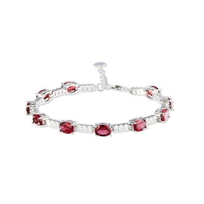 Radiant Oval Garnet Bracelet