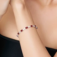 Radiant Oval Garnet Bracelet